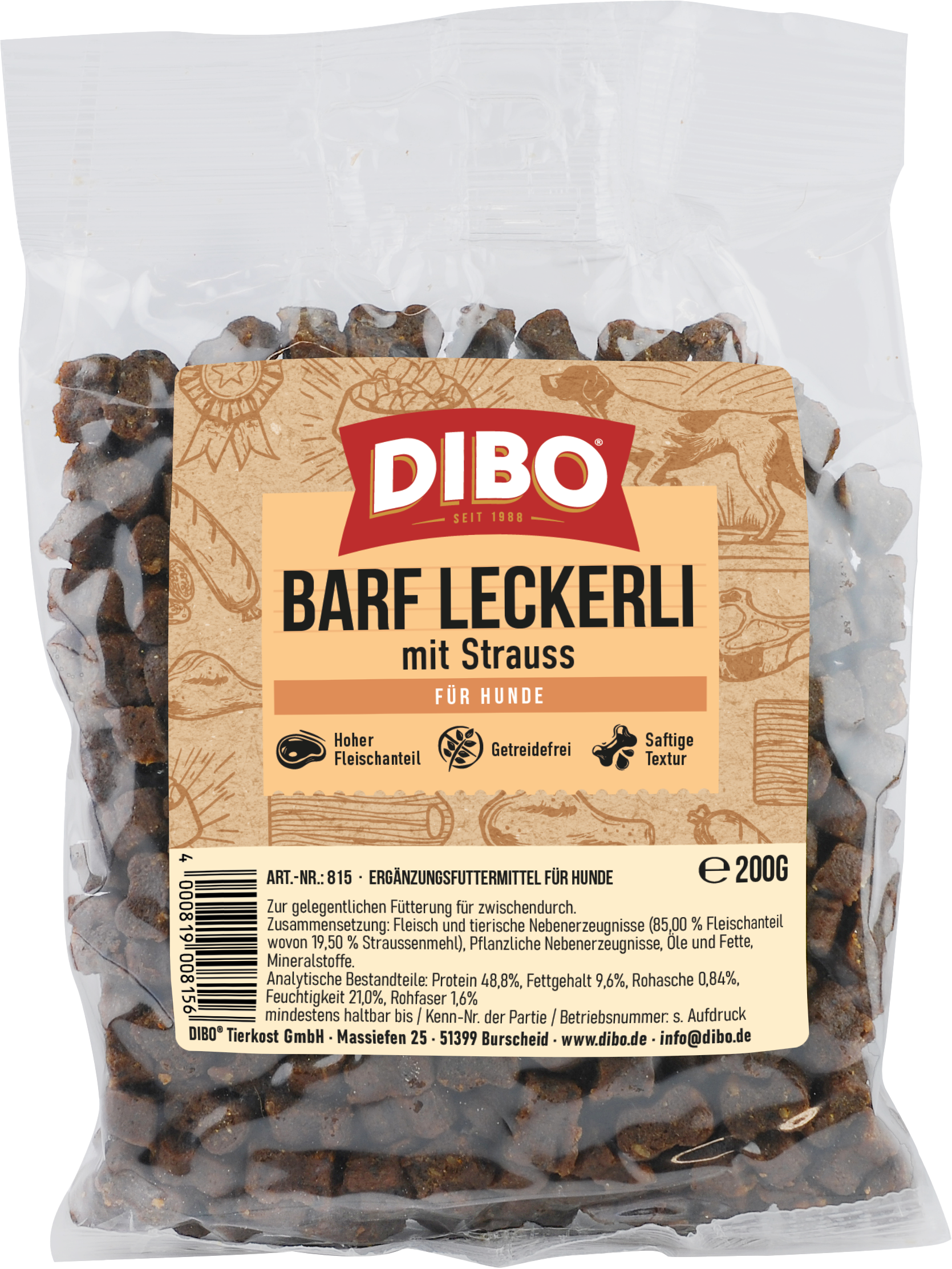 BARF-Leckerli mit Strauß BARF-Leckerli mit Strauß