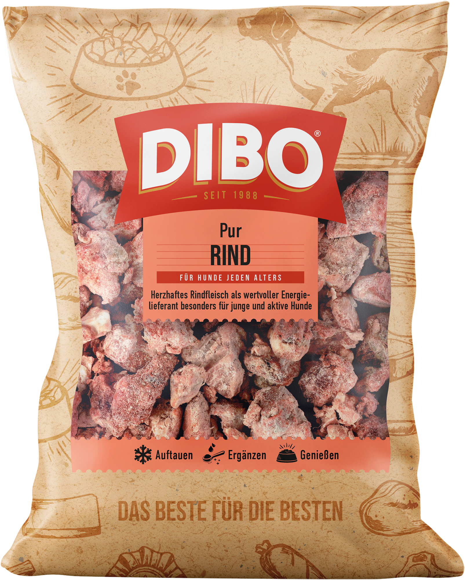 DIBO Rindfleisch - Frostfutter für Hunde
